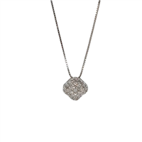 Collana punto luce in oro bianco 18kt con diamanti naturali 0.26 ct G/SI – Pendente quadrato pavé | Idee Preziose dal 1987 - IP.CK18B/12D